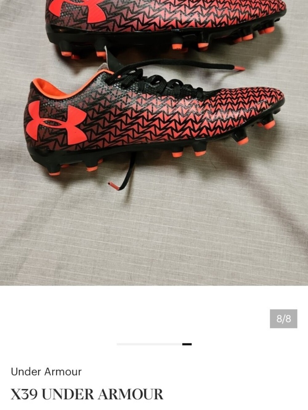 Under Armour Kids Soccer Cleats in Black and Bright Orange - Picture 6 of 8